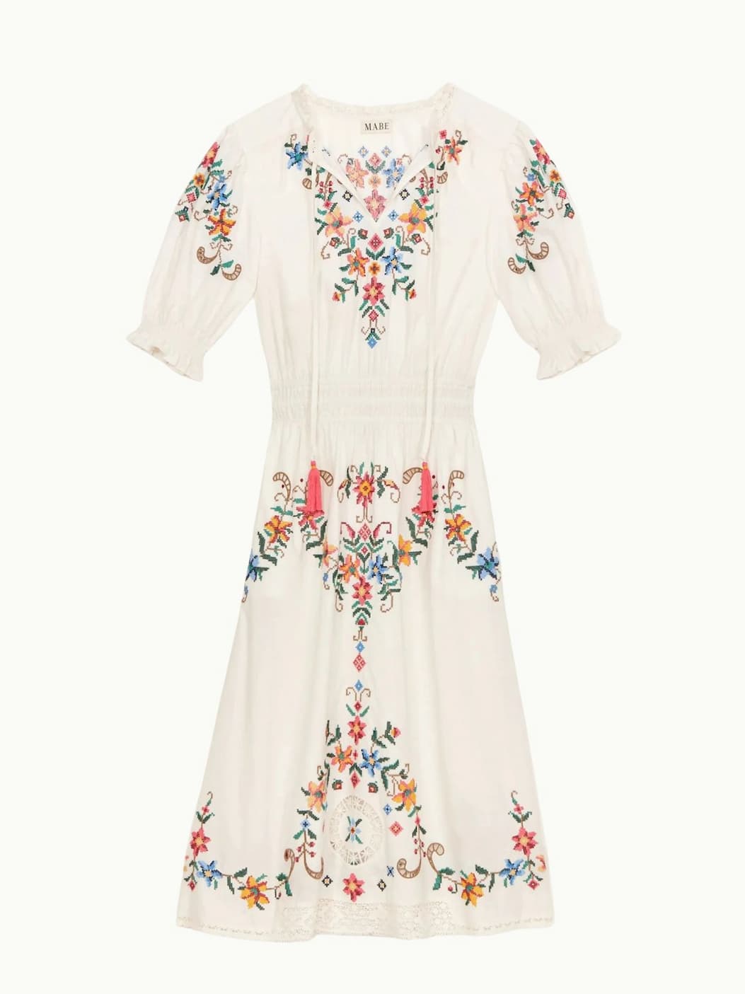 Gracie Embroidered Floral Dress- White M.A.B.E  Regular price£245.00
