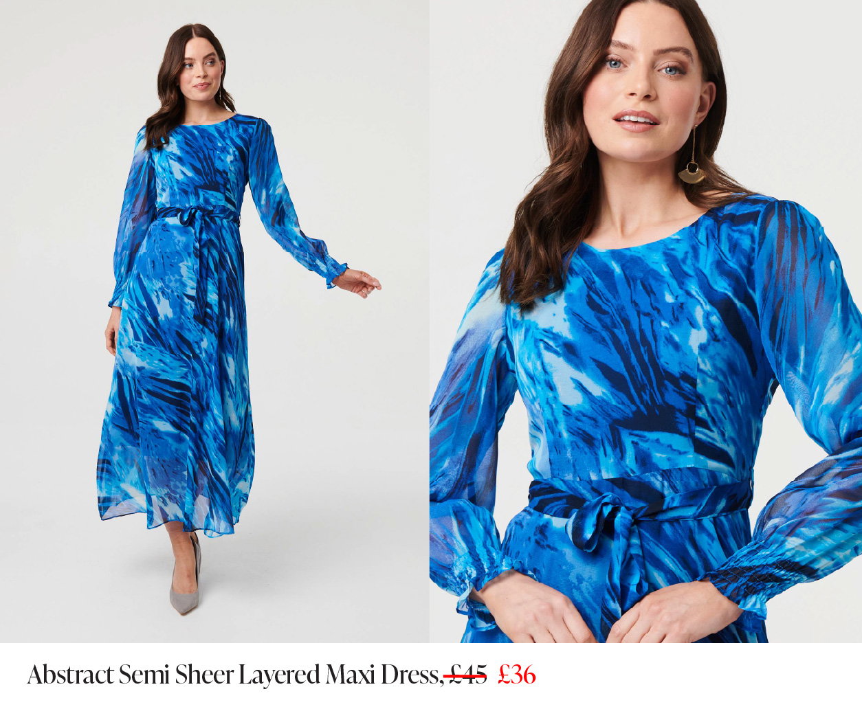 Abstract Semi Sheer Layered Maxi Dress | Shop Now