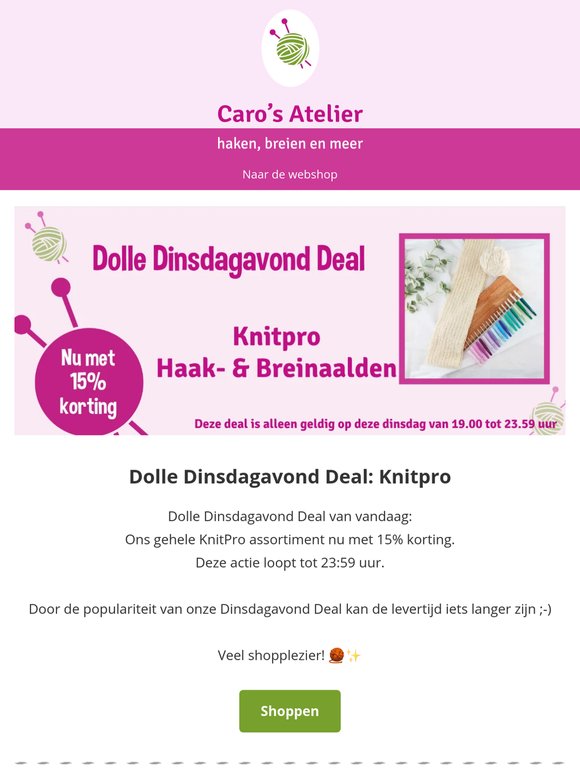 Dolle Dinsdagavond Deal: Knitpro - 15% korting