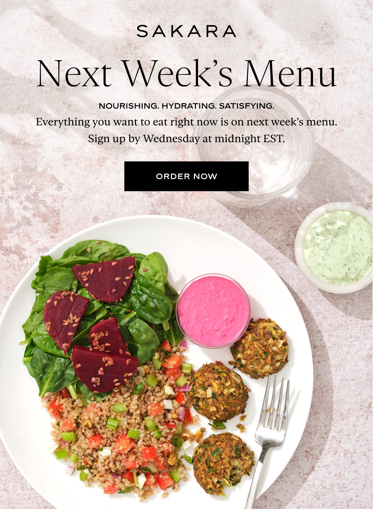 Next Week's Menu: Nourishing. Hydrating. Satisfying. Everything you want to eat right now is on next week’s menu. Join us by Wednesday at midnight EST.