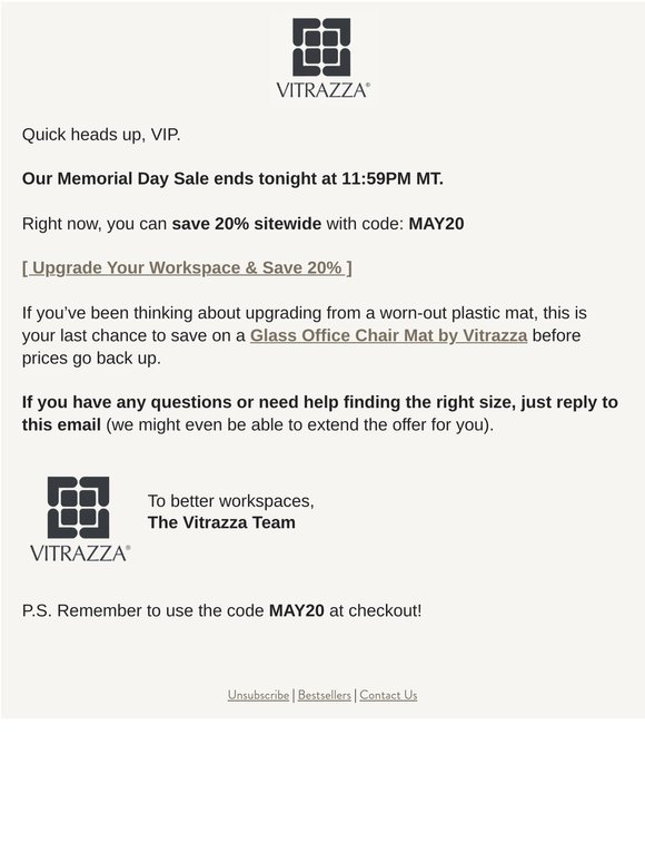 LAST CALL: Memorial Day Sale