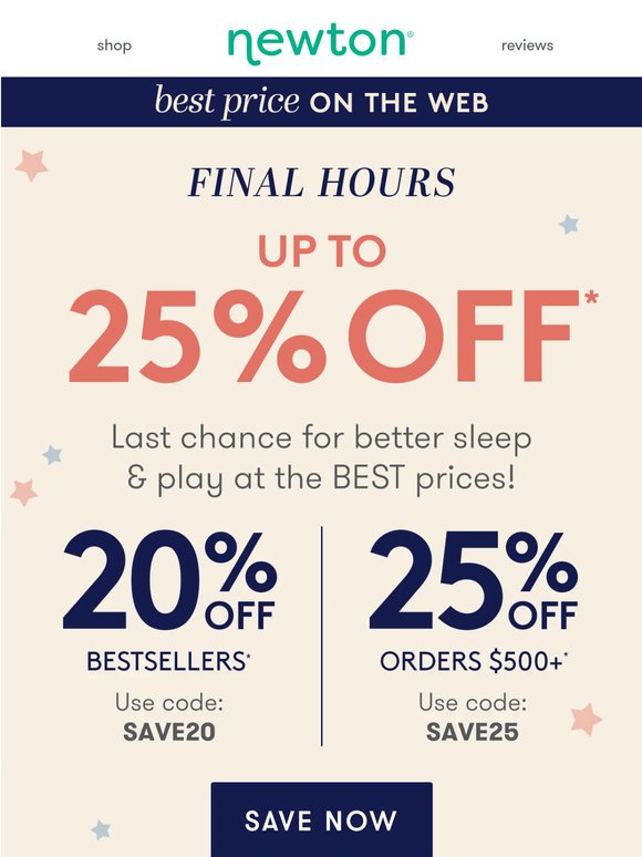 ⏳ FINAL HOURS: Up to 25% OFF ⏳