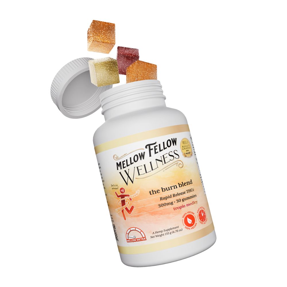 Image of Mellow Fellow Wellness 30pc Gummies Burn Blend Tropic Medley - 300mg