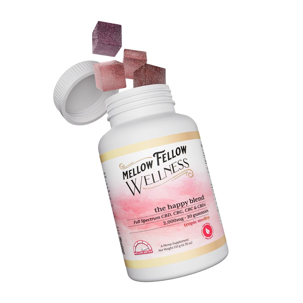 Image of Mellow Fellow Wellness 30pc CBD Gummies Happy Blend Tropic Medley - 2000mg