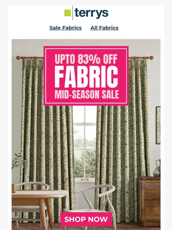 Upto 83% OFF FABRIC in the MID SEASON SALE