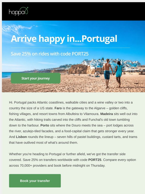 Arrive happy in...Portugal