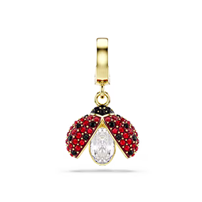 Charm Idyllia, Taglio misto, Coccinella, Rosso, Placcato color oro