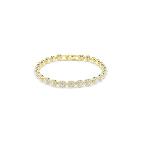 Bracciale Una Angelic, Taglio Round, Pavé, Medio, Bianco, Placcato color oro