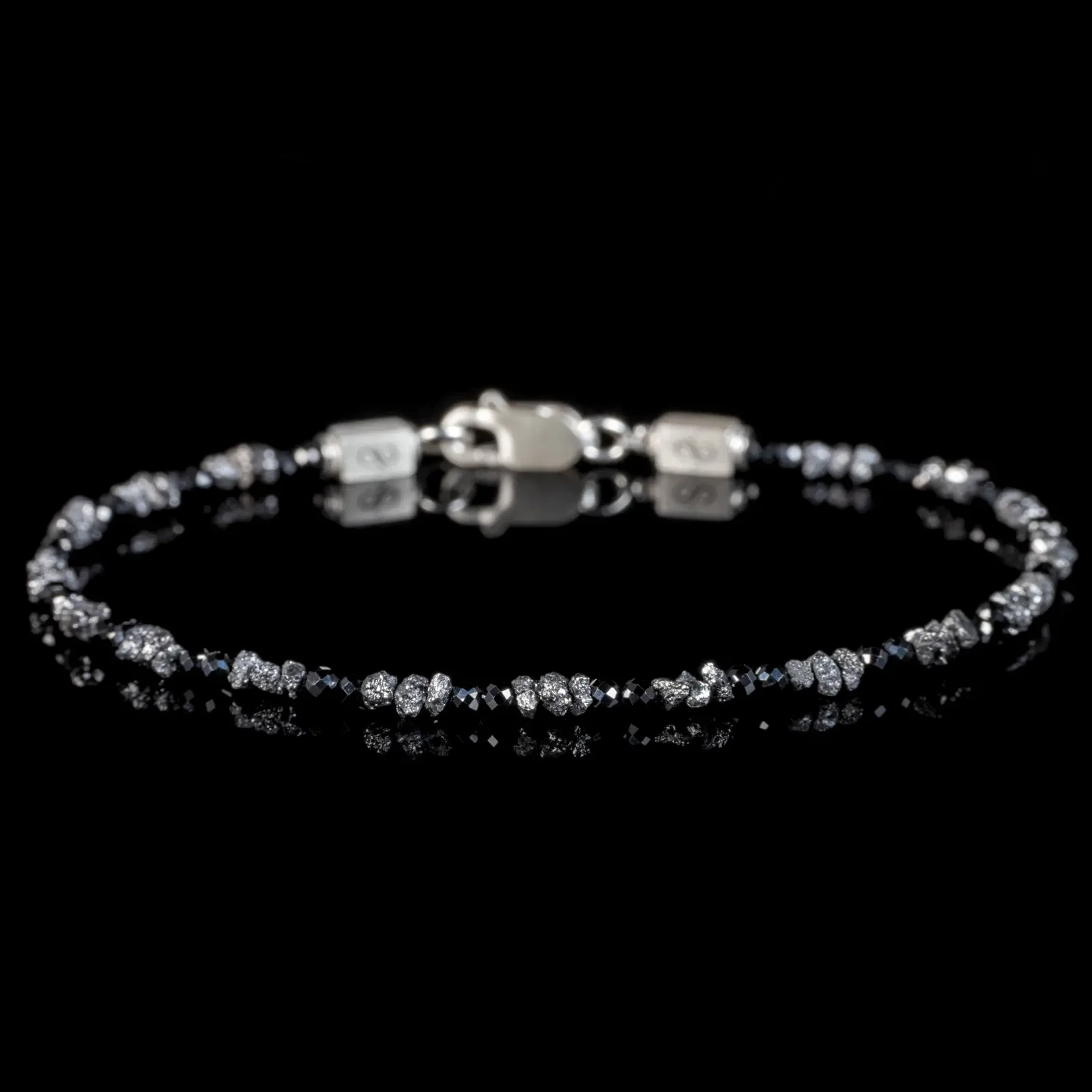 Raw Black Diamond - Black Spinel Bracelet II (2-2.5mm)