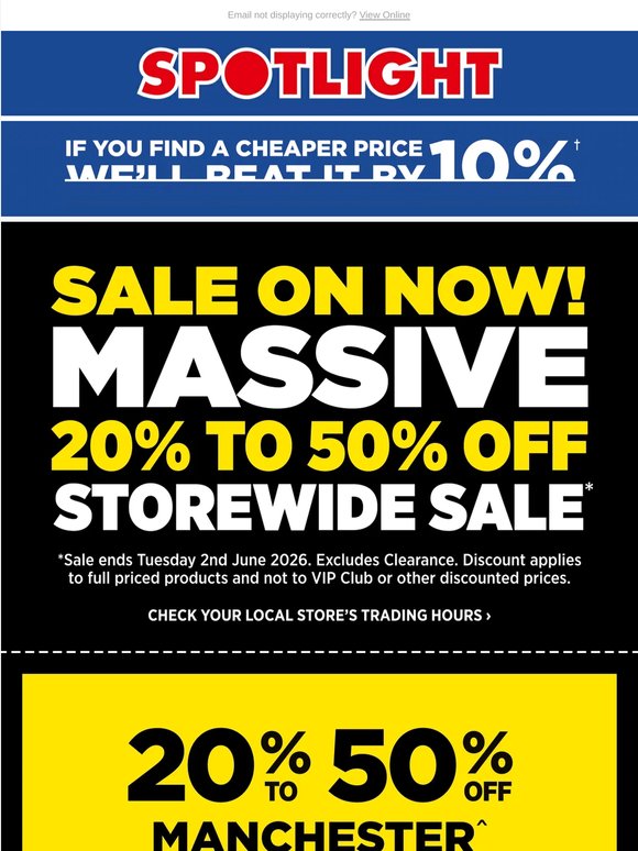 20%-50% OFF STOREWIDE SALE CONTINUES, RUSH IN NOW!