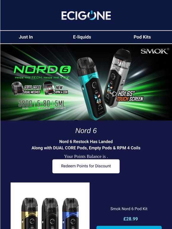 🤩Smok Nord 6, Pods & Coils Now In!🤩