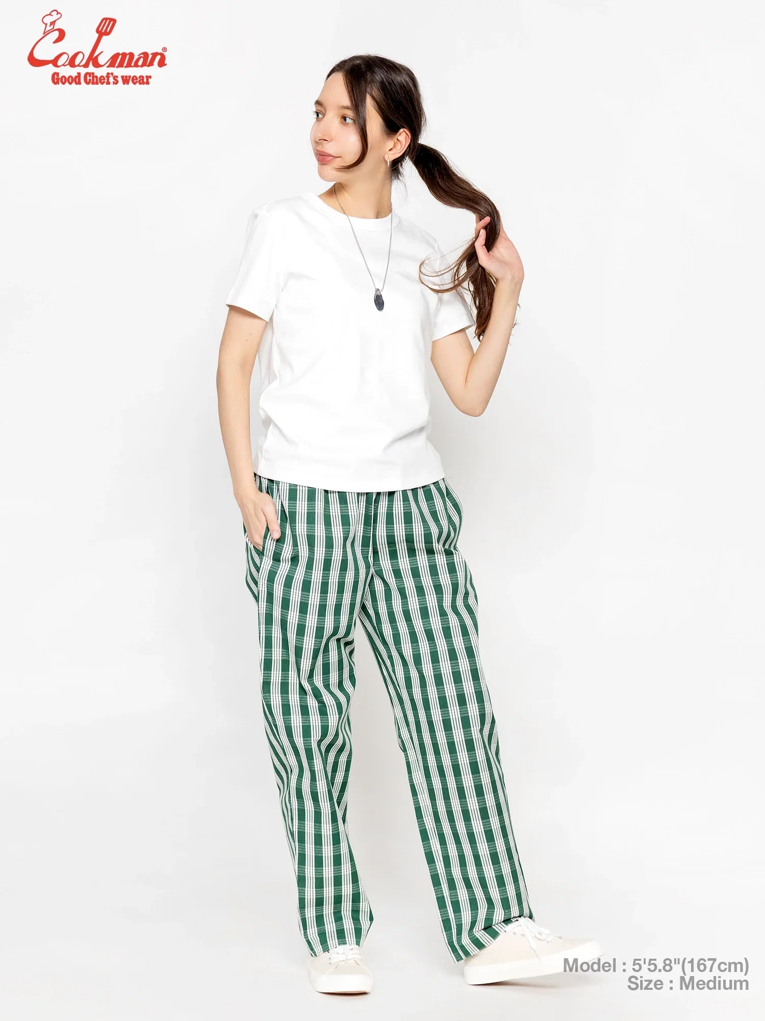 Image of Chef Pants Semiwide -  PALAKA Check : Green