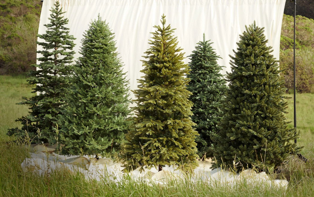 Variety of Artificial Christmas Trees featuring sparse, wide, and realistic branches