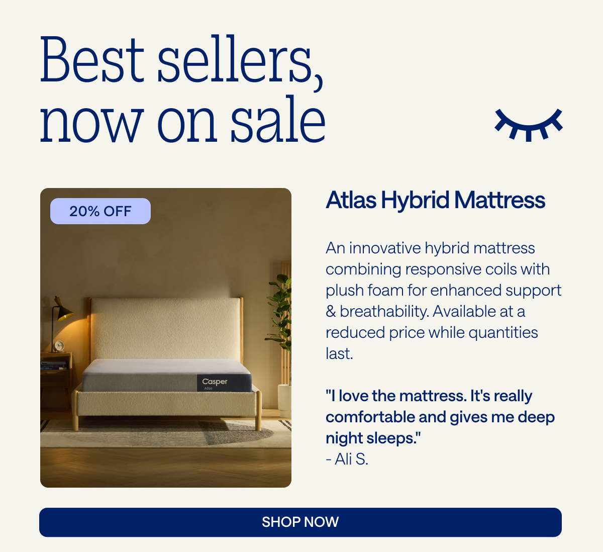 20% off Atlas Hybrid Mattress