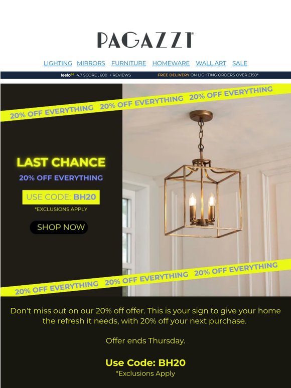 Hurry! 20% Off Ends Soon!