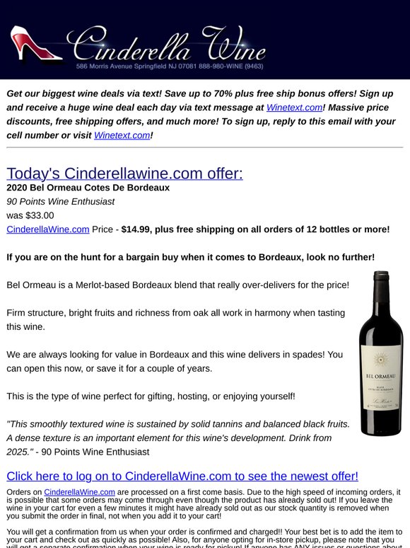 2020 Bel Ormeau Cotes De Bordeaux (90 WE) Free Ship on 12