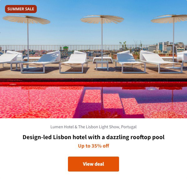 Design-led Lisbon hotel with a dazzling rooftop pool