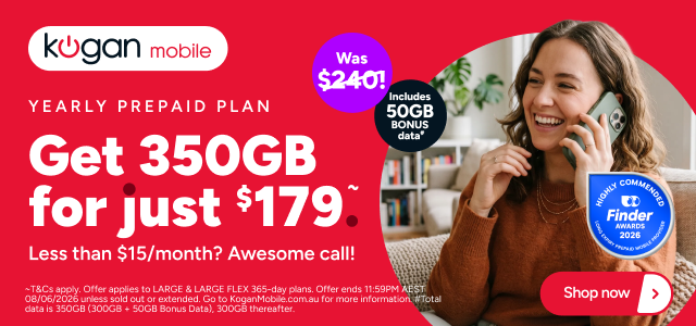Kogan Mobile - 350GB for $179 ~