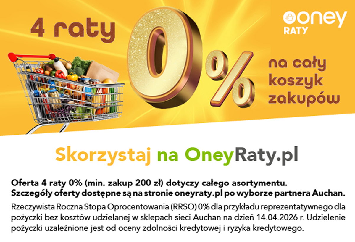 4 raty 0% na cały koszyk zakupów z Oney Raty