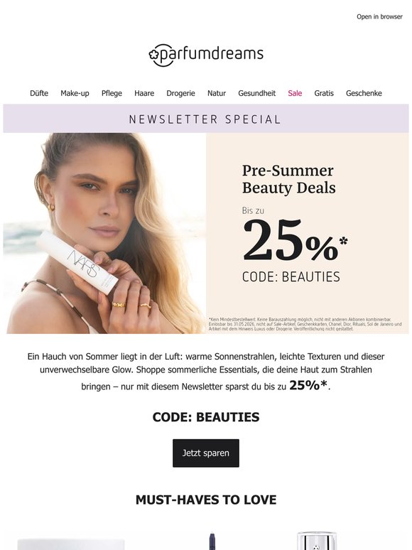 Newsletter Special: Bis zu 25% für dich ☀️