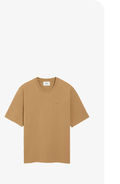 Ami Paris De Coeur Cotton T-shirt in Brown