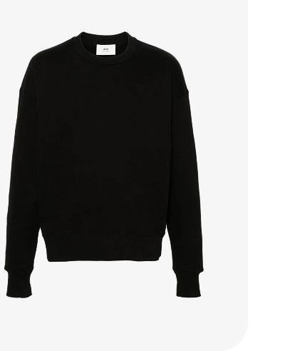 AMI Paris Ami De Coeur Embossed Logo Sweatshirt in Black