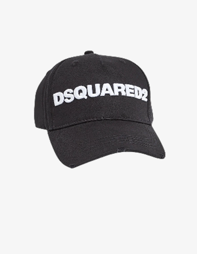 Dsquared2 White Logo Black Cap