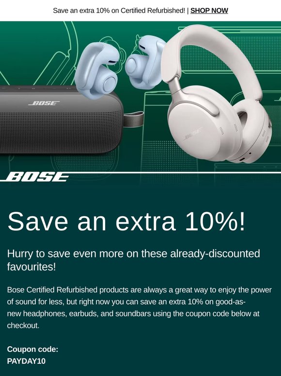 Savings alert! Score an extra 10% off refurbished.
