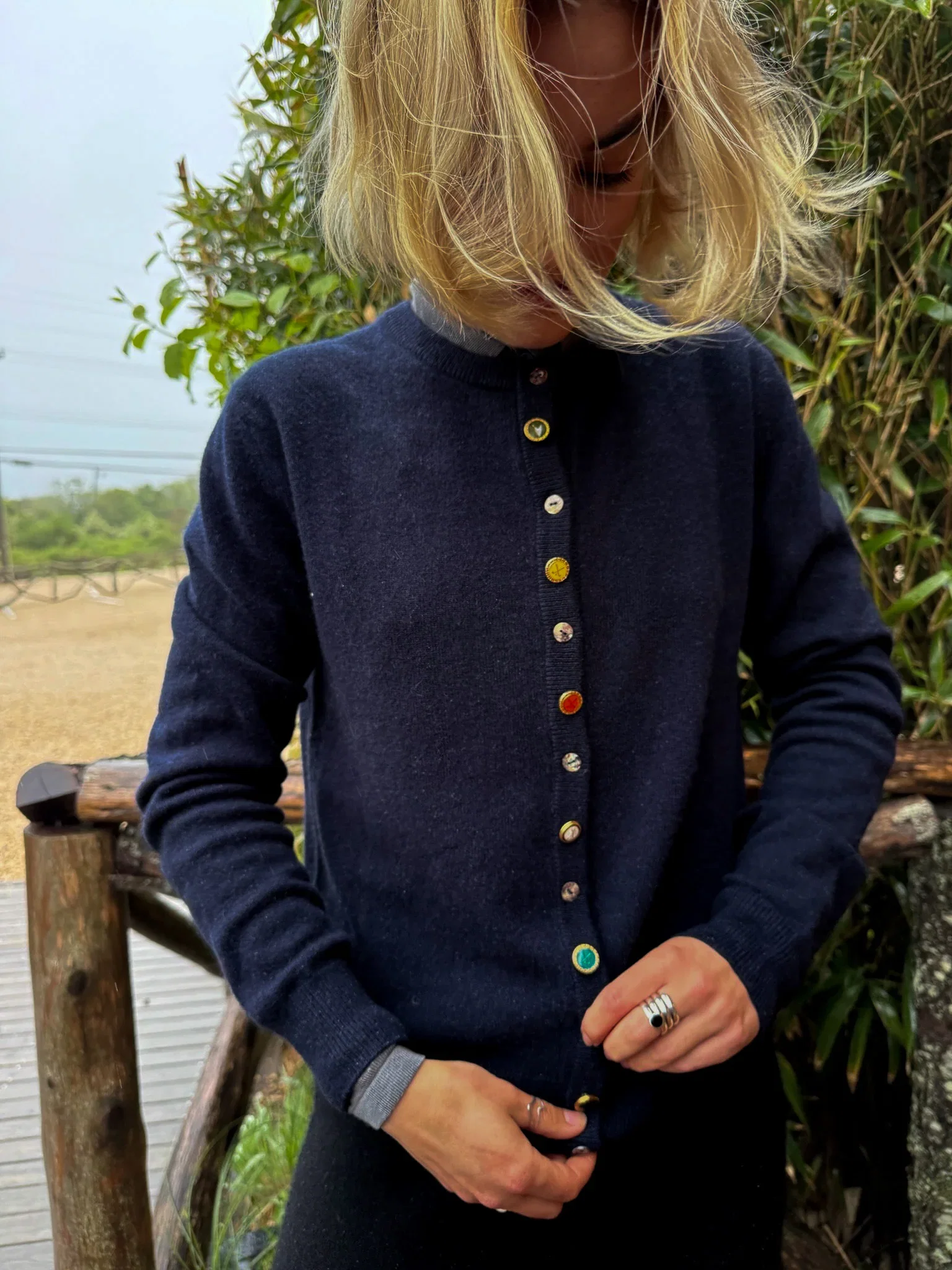 Image of Women's 100% Cashmere Golf Cardigan