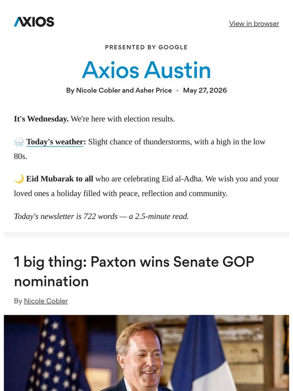 🗳️ Paxton defeats Cornyn