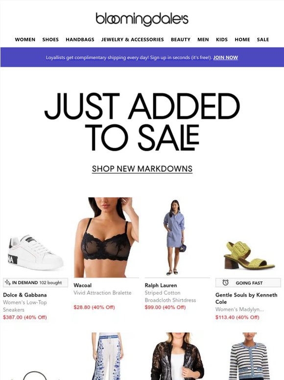 All-new markdowns just taken!
