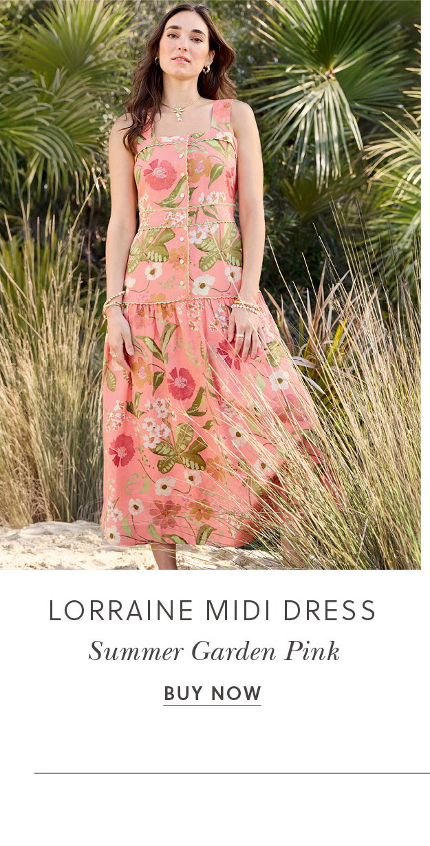 Lorraine Midi Dress Summer Garden Pink
