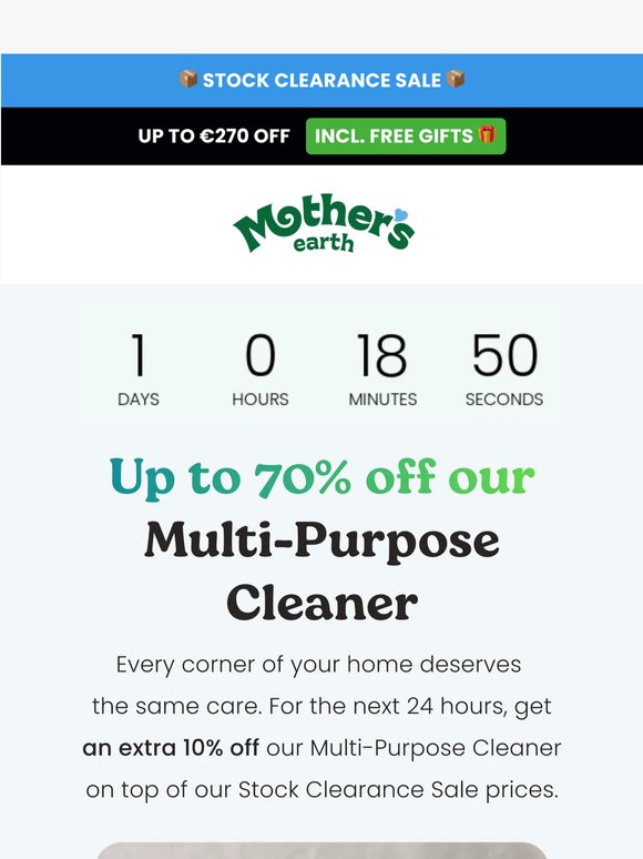 24 hours only: Up to 70% off our Multi-Purpose Cleaner 🎁