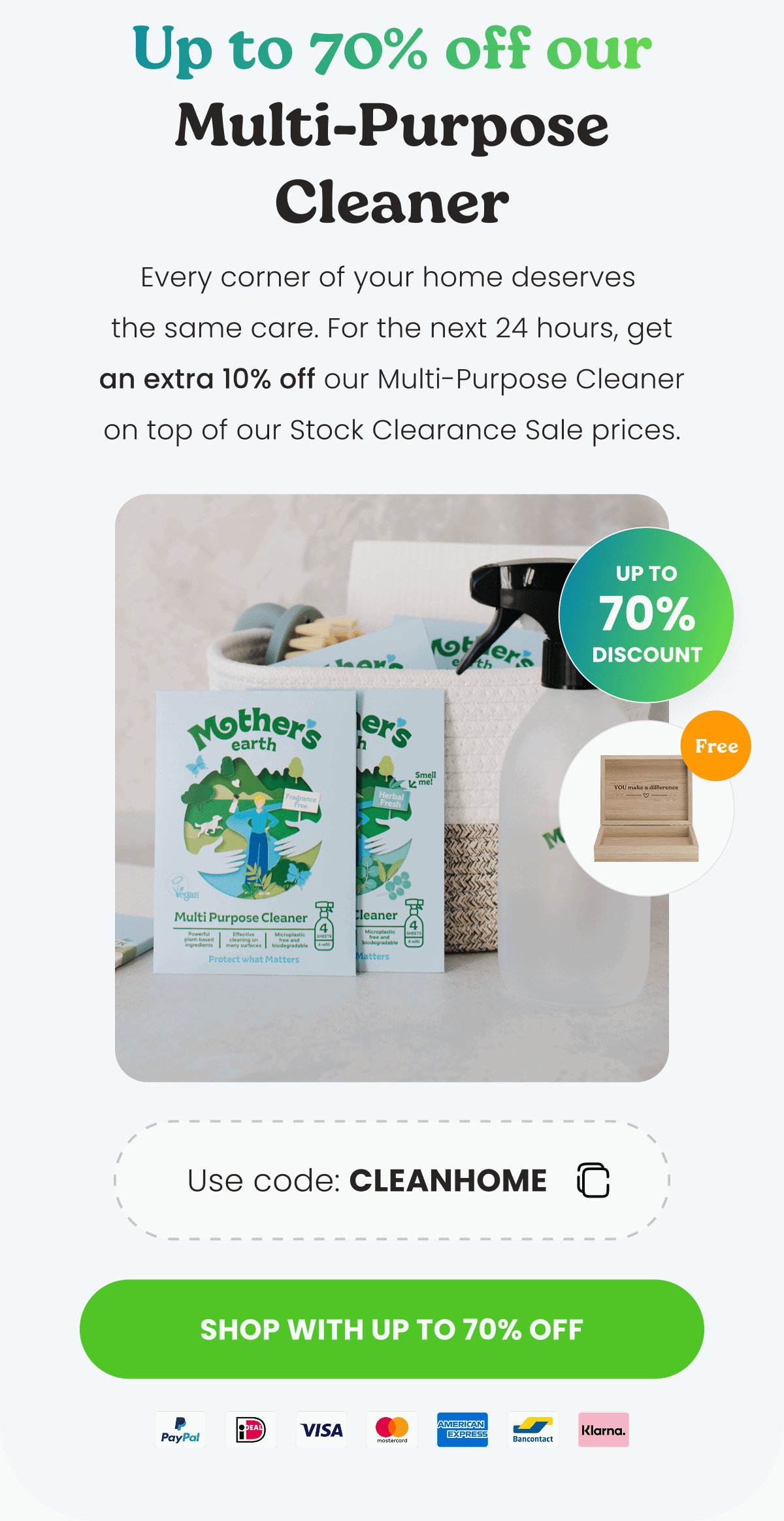 Up to 70% off our Multi-Purpose Cleaner
