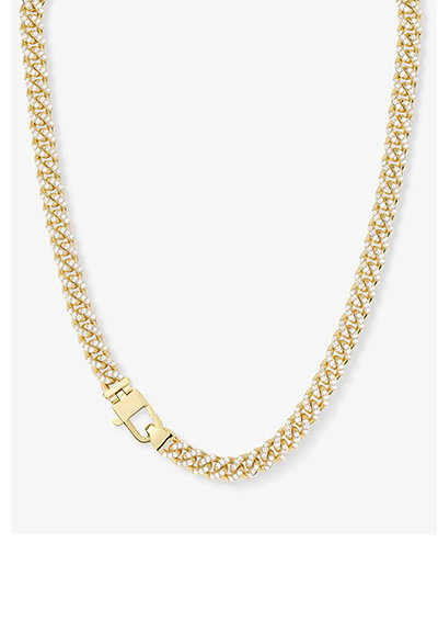 Pavé Julian Cuban Chain Necklace 6.8mm