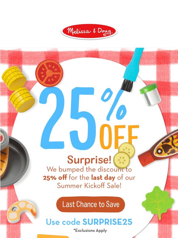 Surprise! 25% Off Today Only
