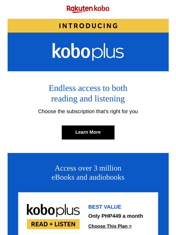 Introducing Kobo Plus: unlimited access to both eBooks and audiobooks