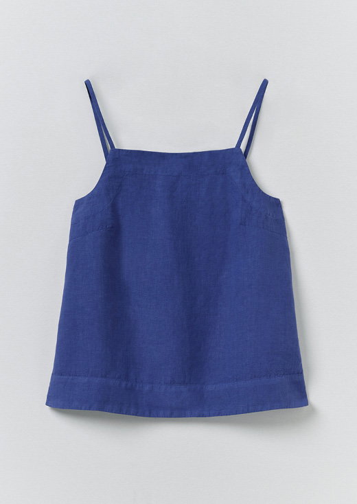 Square Neck Garment Dyed Linen Tank