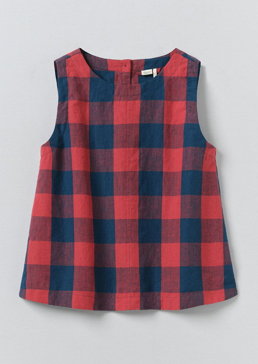 Gingham Check Linen Tank
