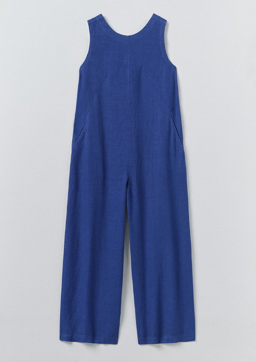 Garment Dyed Linen Scoop Back Jumpsuit