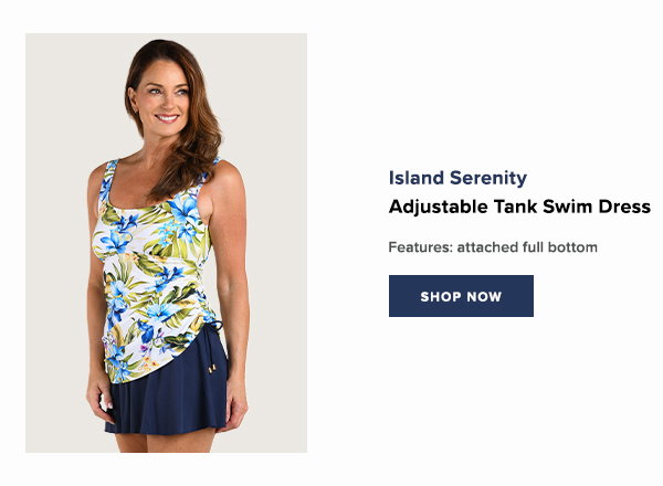 Island Serenity Adjustable Tank Swim Dress One Piece