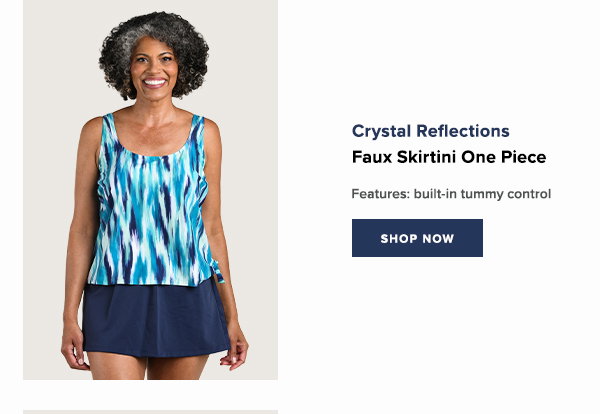 Crystal Reflections Faux Skirtini One Piece