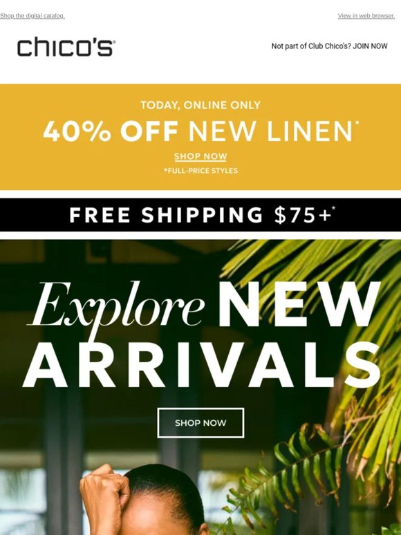 New Arrivals + 40% Off Linen Ends Tonight