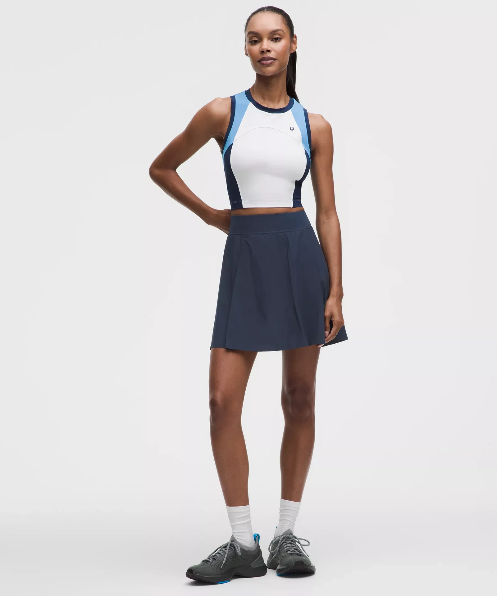 A-Line Side-Pleat Tennis Skirt *Long
