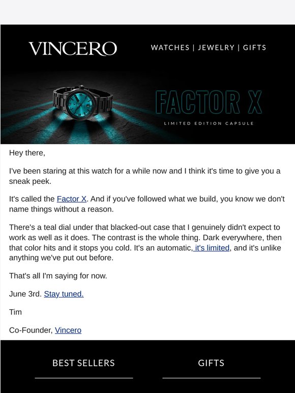 Factor X. June 3rd.