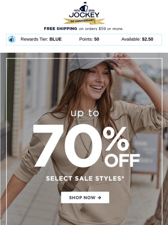 Now's your chance! Up to 70% OFF sale styles!