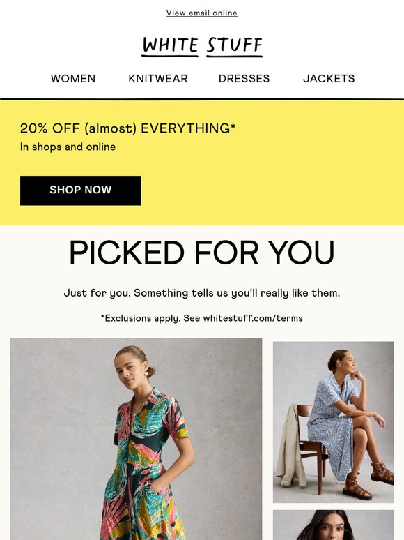 20% off things that say '20% off styles you're always thinking about