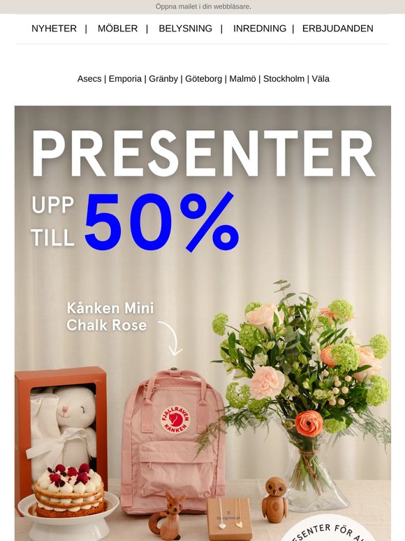 PRESENTER upp till 50% 💝
