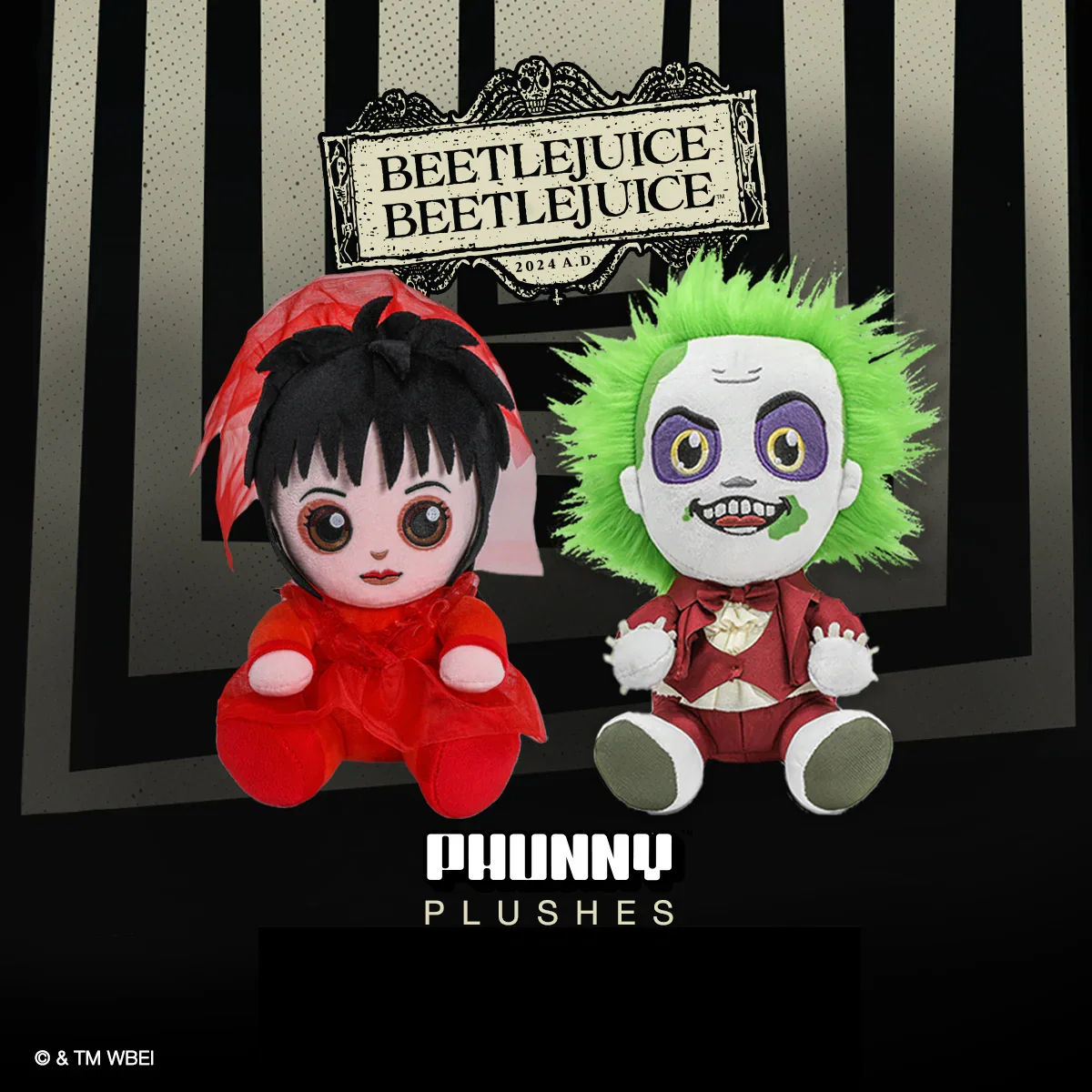 Image of Beetlejuice & Lydia Deetz Wedding Phunny Plush Bundle