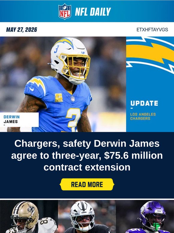 Derwin James gets PAID; Which players deserve more love in 2026?